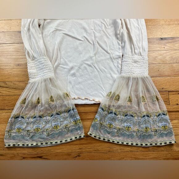 Free People Womens High Tides Knit Blouse, Off-White Size SP - Picture 9 of 10